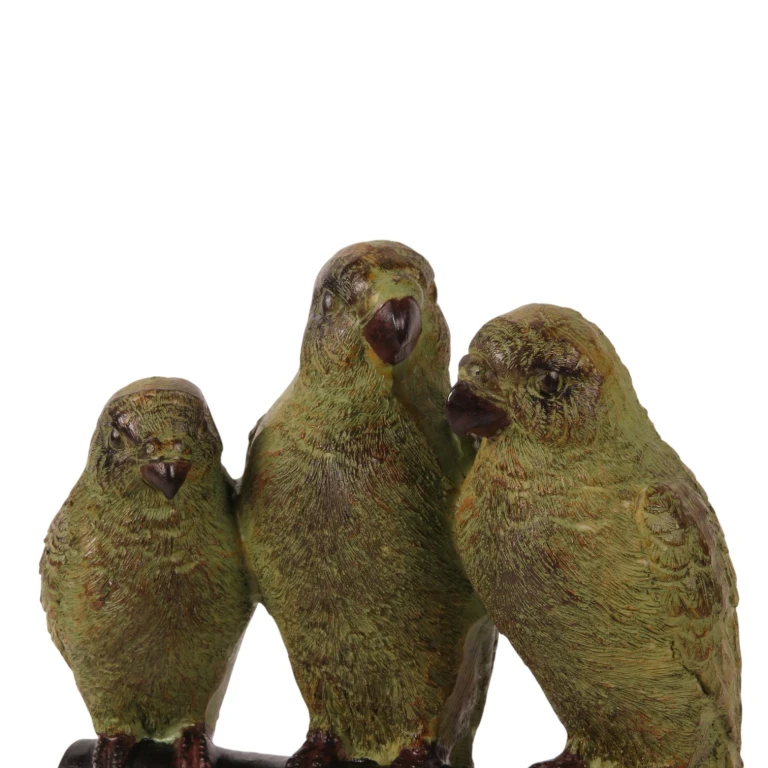 Papegøjefigur på fod - grøn - 33 cm