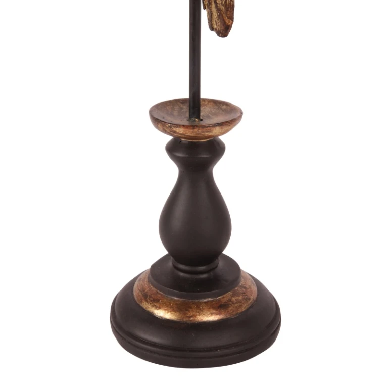 Papegøjestatuette på fod - guld - 33 cm