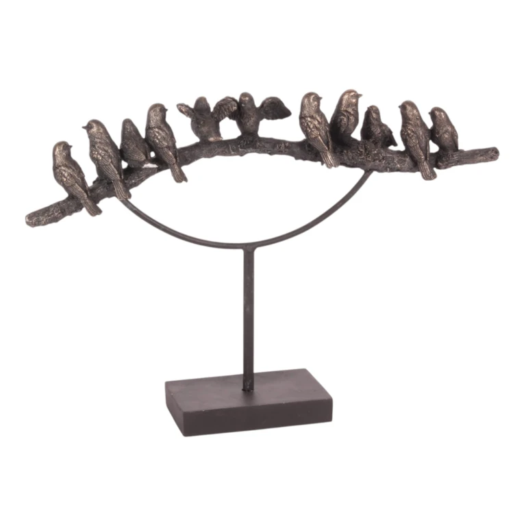 Dyrebillede fugle - guld - 30 cm