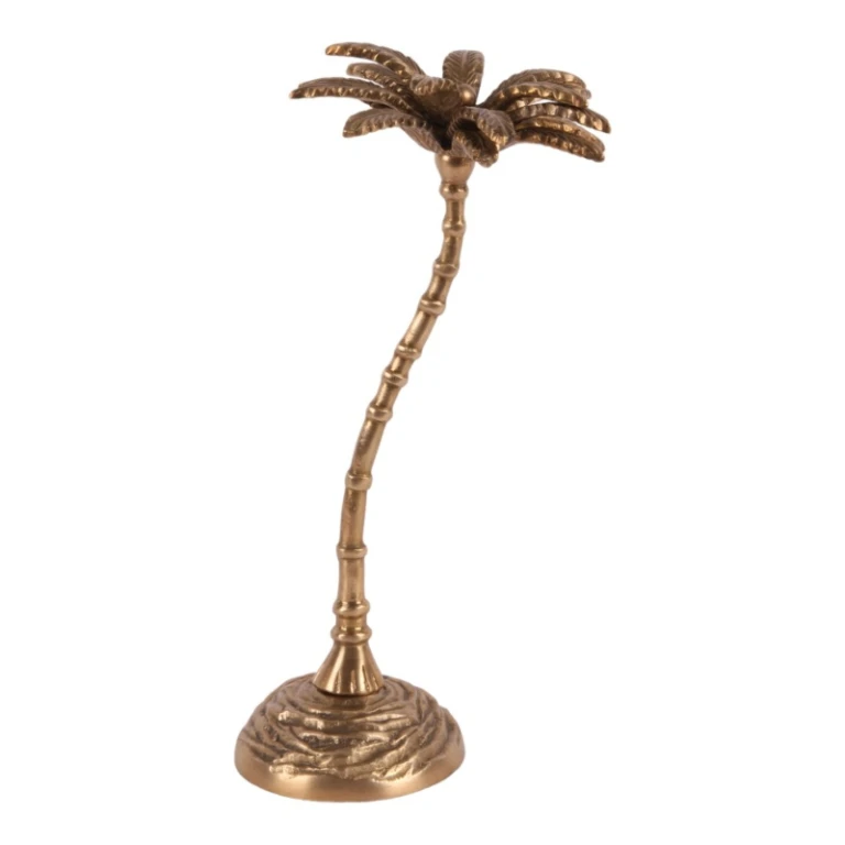 Dekorativ palme - guld - 23,5 cm - messing