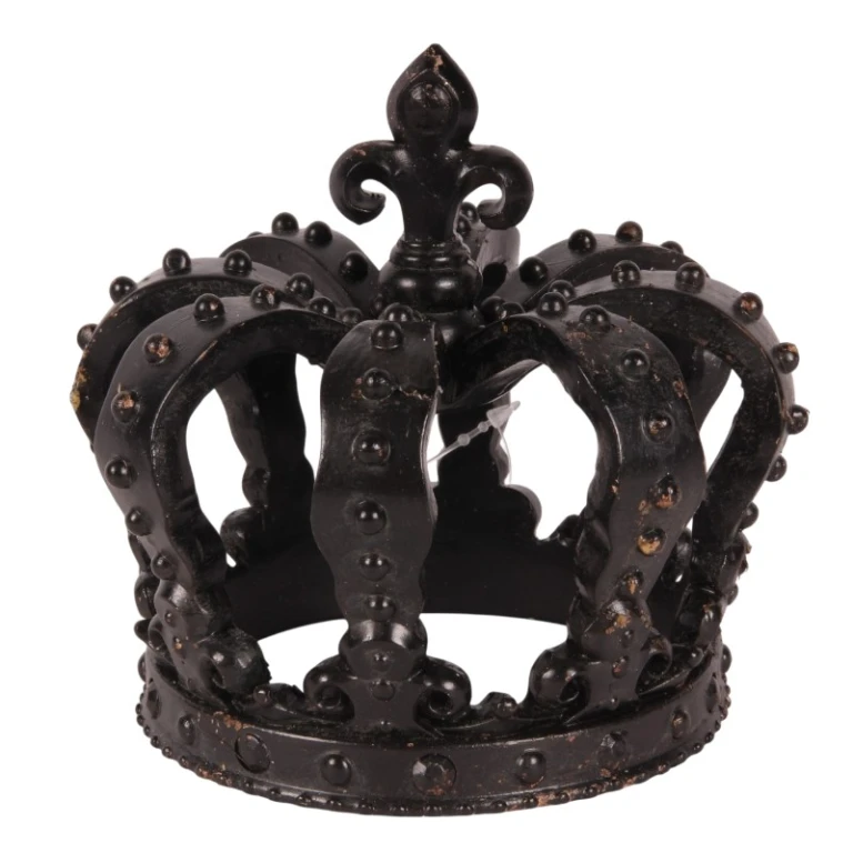 Dekorativ krone - sort - 13,2 cm - kunstharpiks