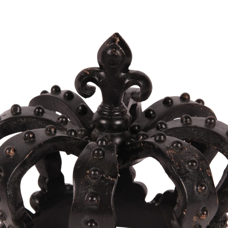 Dekorativ krone - sort - 13,2 cm - kunstharpiks