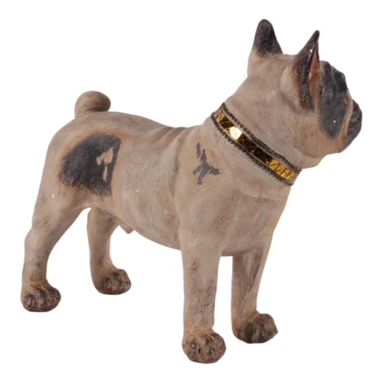 Hundeskulptur Fransk bulldog - brun - 32 cm