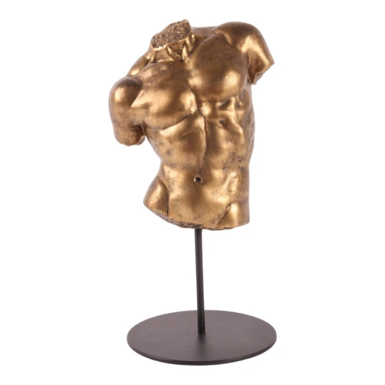 Buste mand - guld - 26 cm