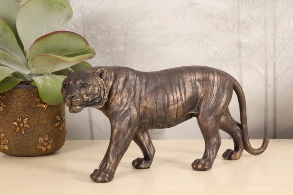 Tigerfigur - guld - 53 cm