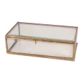Smykkekasse 17,5 x 10 x 5,5 cm - guld - messing og glas