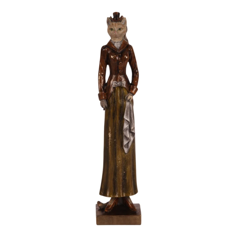 Kattefigur brun - 29 cm - 1 stk