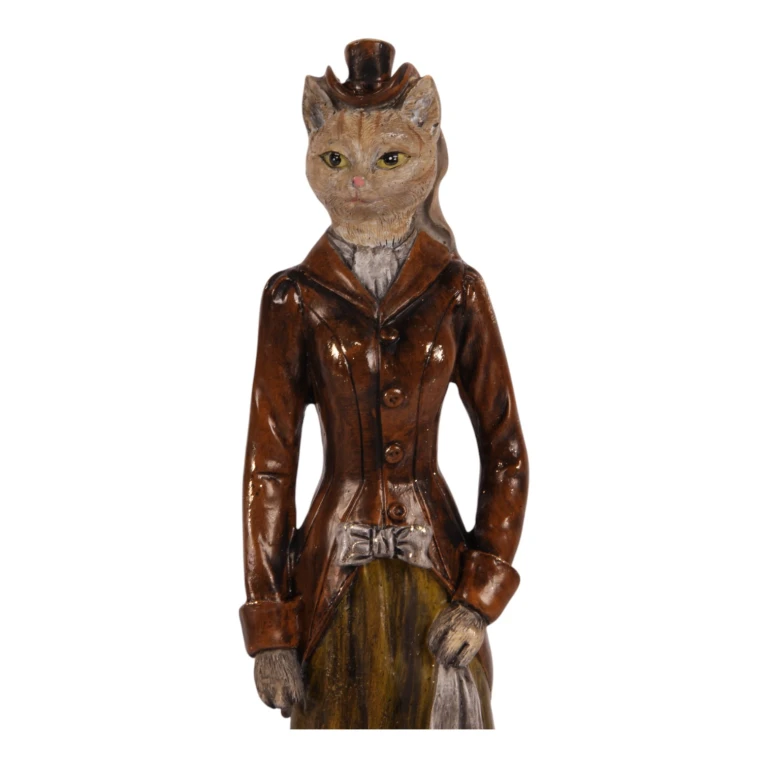 Kattefigur brun - 29 cm - 1 stk