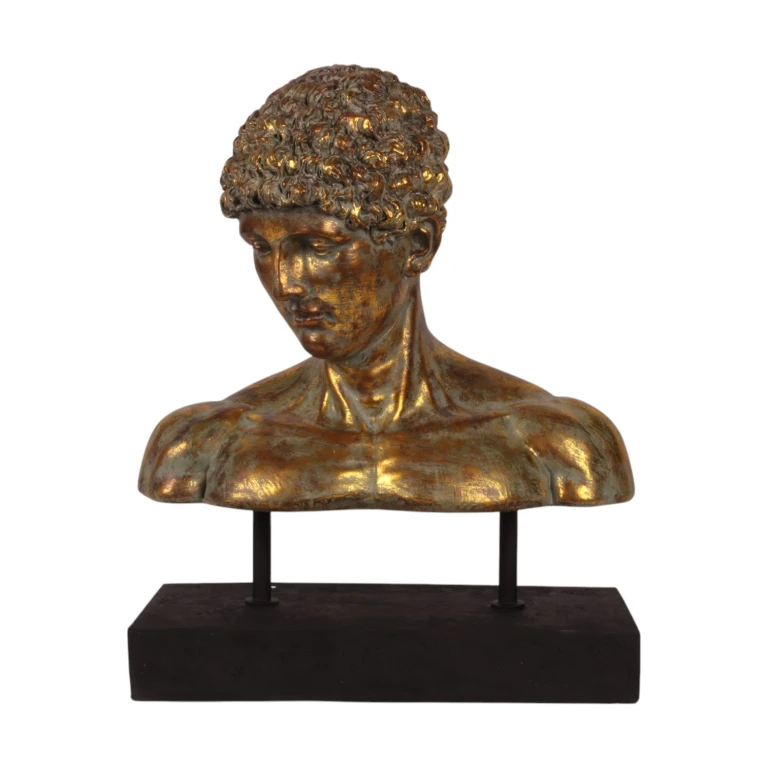 Buste på stand - guld - 53 cm