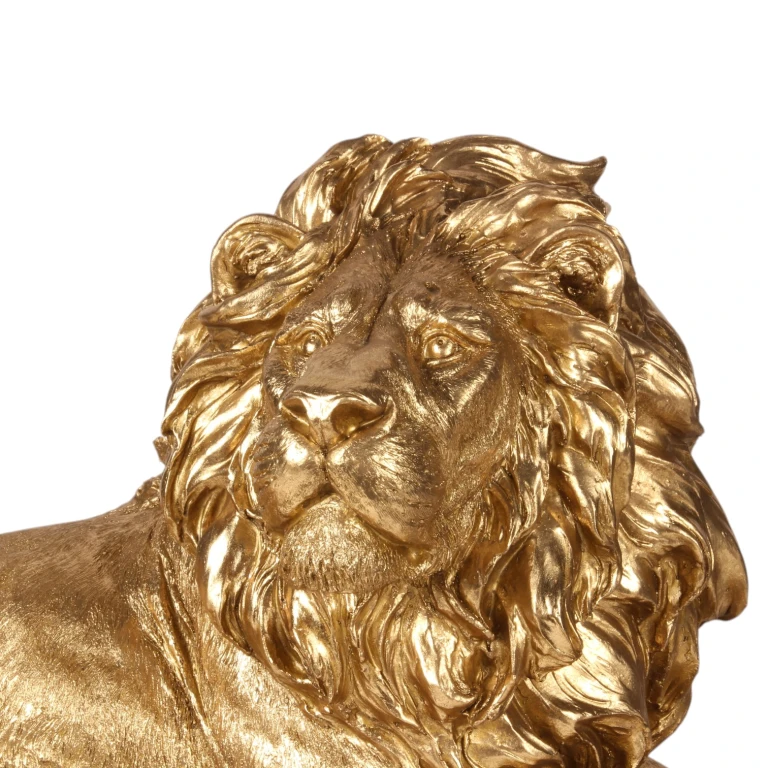 Løvefigur - guld - 80 cm