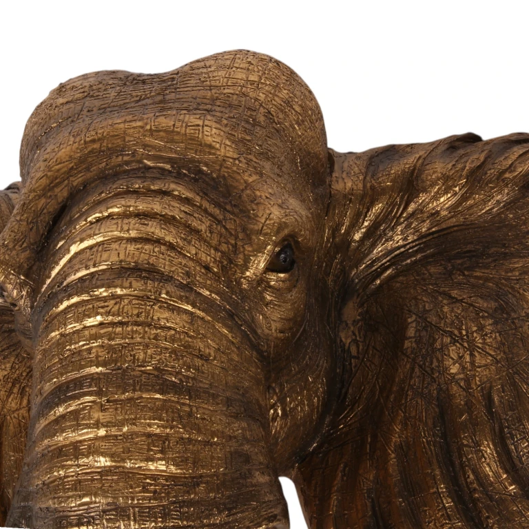 Vægornament Elefant - guld - 61 cm - kunstharpiks