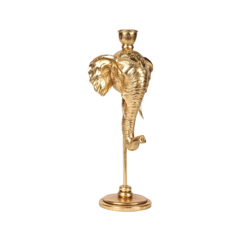 Elefantlysestage - 35,5 cm - guld - kunstharpiks