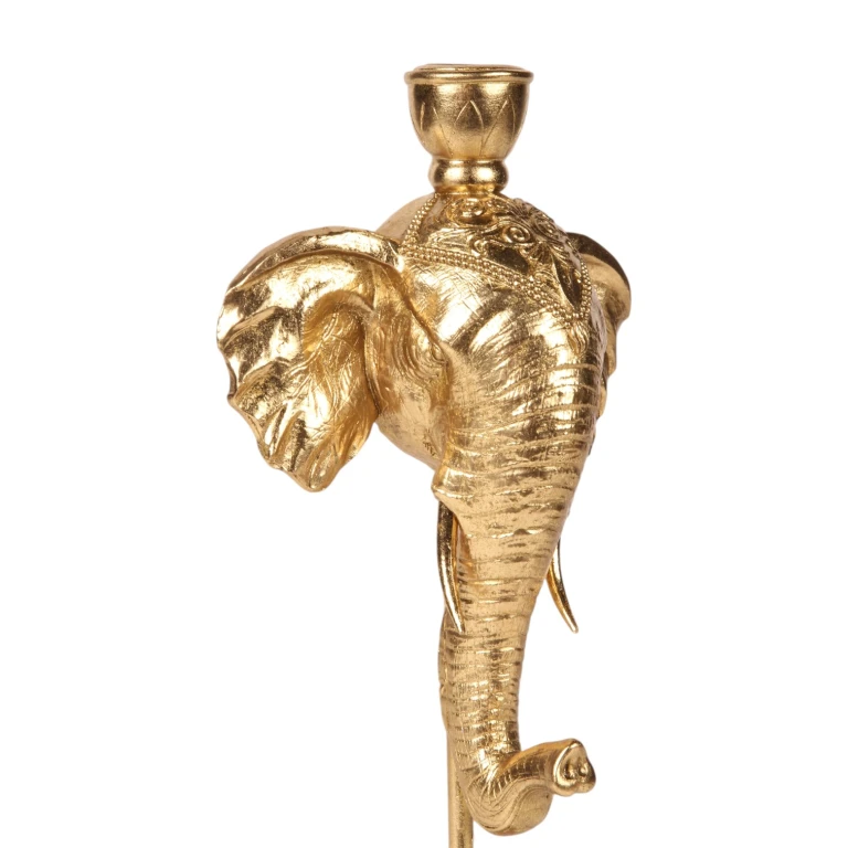 Elefantlysestage - 35,5 cm - guld - kunstharpiks