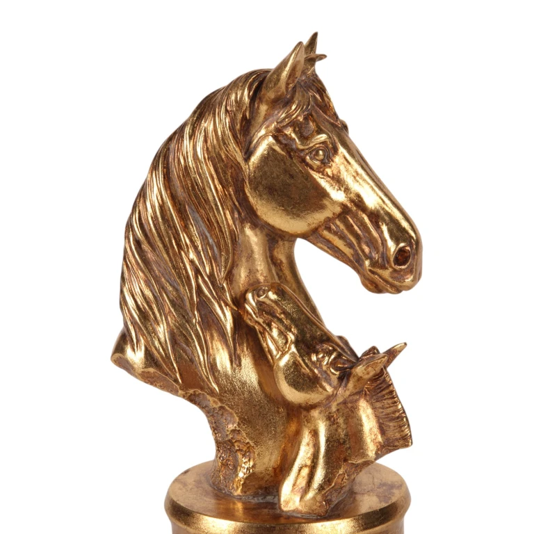 Hestehoveder i guld - 26,5 cm - 1 stk