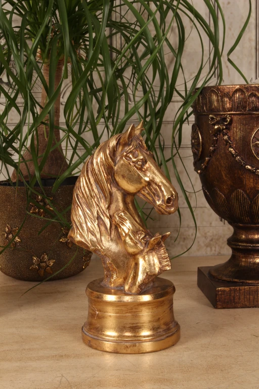 Hestehoveder i guld - 26,5 cm - 1 stk