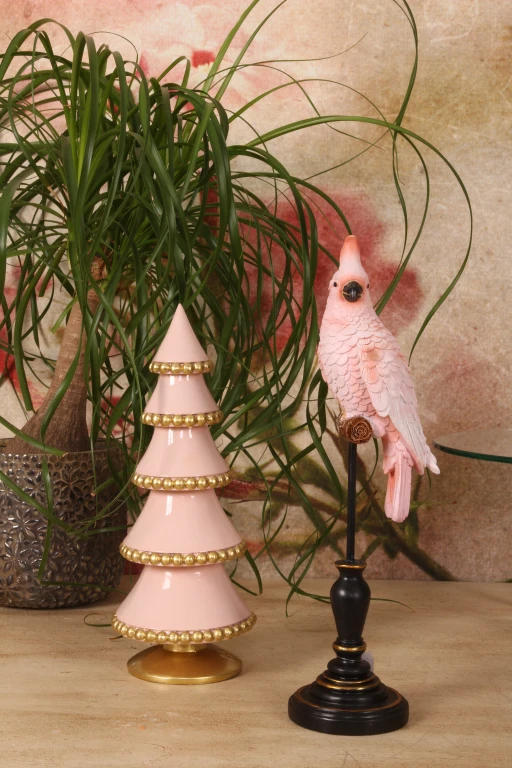Miniaturejuletræ - lyserød - 32 cm - kunstharpiks
