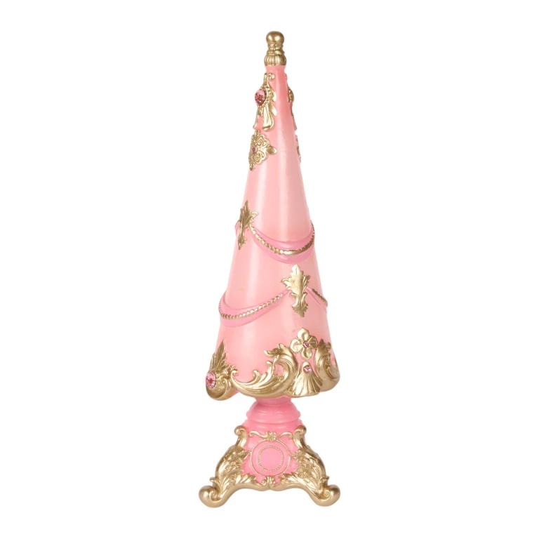 Miniaturejuletræ - lyserød - 35,8 cm - kunstharpiks