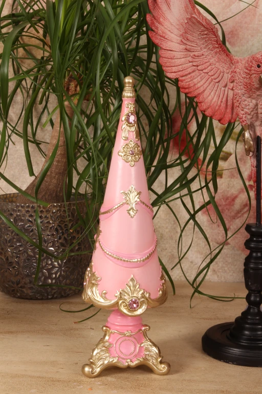 Miniaturejuletræ - lyserød - 35,8 cm - kunstharpiks