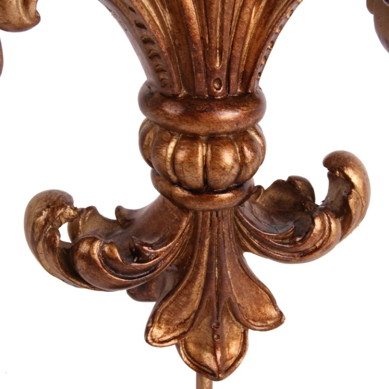Fleur-de-lis på fod - guld - 38 cm - kunstharpiks