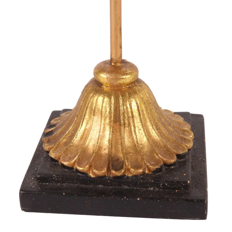 Dekorativ maske på fod - guld - 28 cm - kunstharpiks