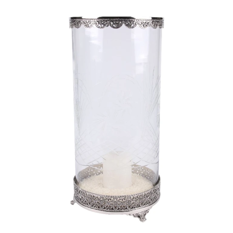 Lantern Fadida - 45 cm - sølv - messing og glas