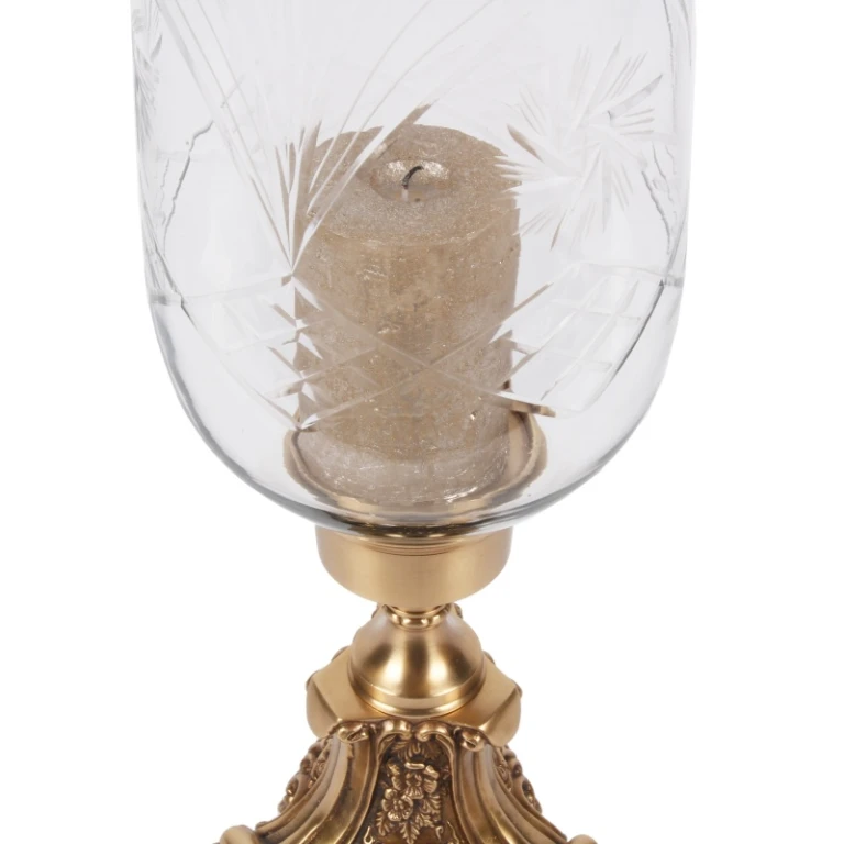 Windlicht Vanna - 57 cm - goud - messing og glas