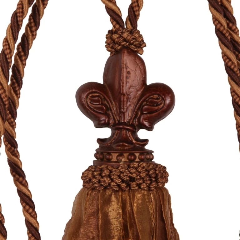Gardinbørste Fleur de Lis - 70 cm - brun - stof