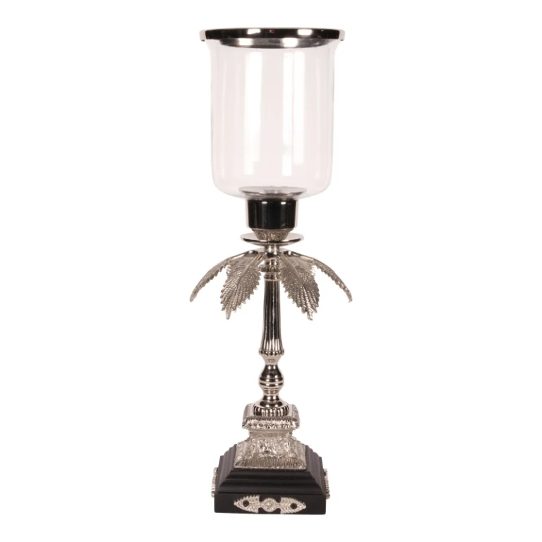 Vindlys - 60 cm - sølv - messing og glas