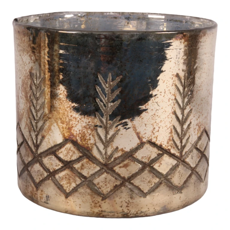 Vægelampeholder - sølv - glas - 18 cm