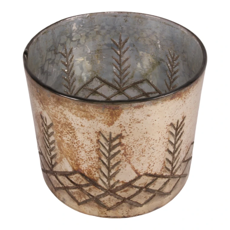 Vægelampeholder - sølv - glas - 18 cm