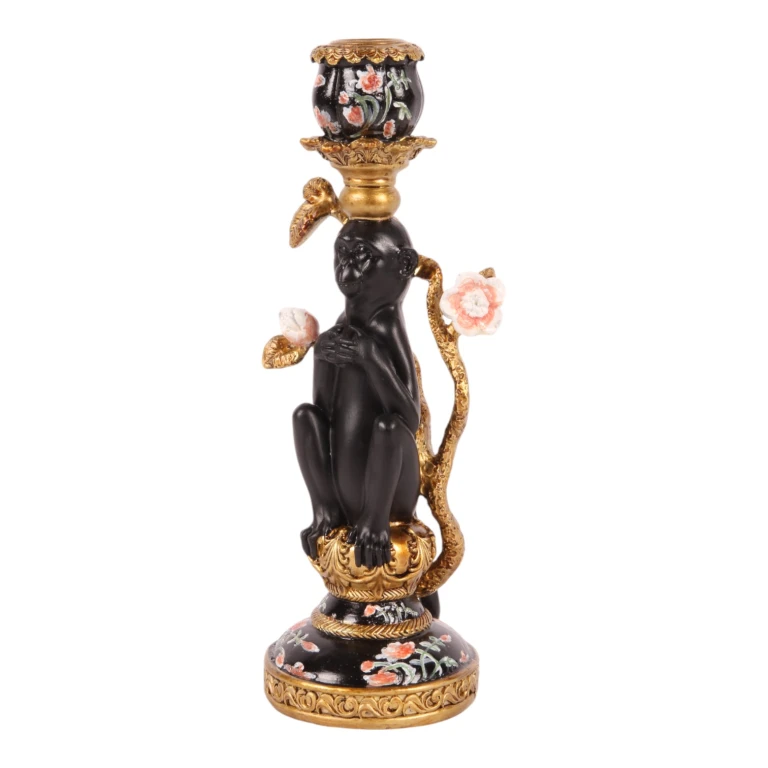 Kandelaber Abe - 25,5 cm - sort - kunstharpiks