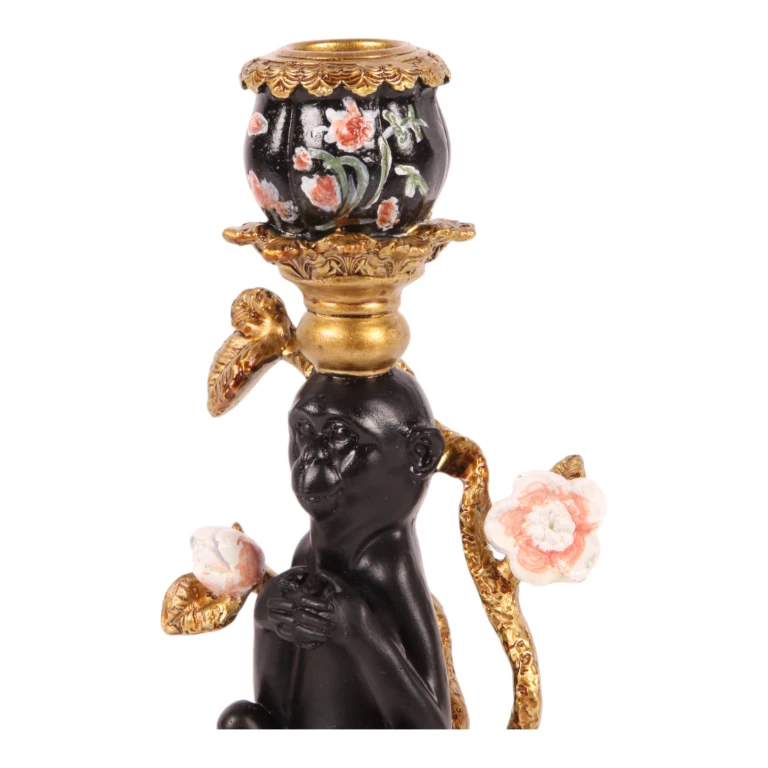 Kandelaber Abe - 25,5 cm - sort - kunstharpiks