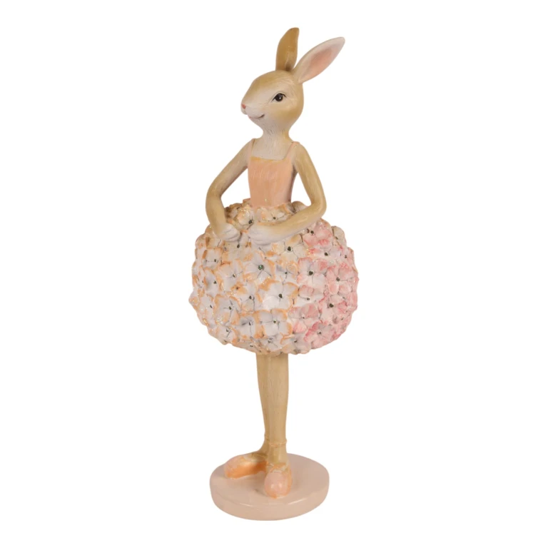 Kaninestatuette - lyserød - 22 cm