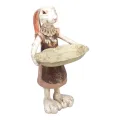 Rabbit Statue with Plaque - mixed - 27 cm