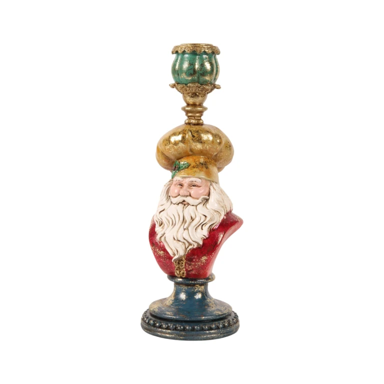 Kandelaber Julemand - 25 cm - guld - kunstharpiks