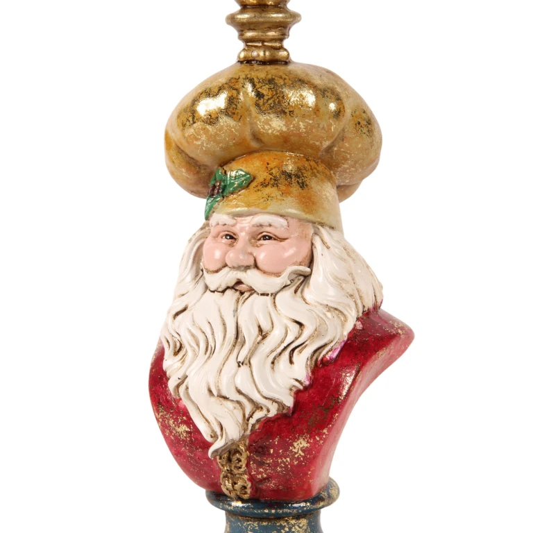 Kandelaber Julemand - 25 cm - guld - kunstharpiks