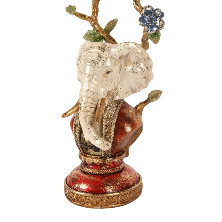 Elefantlysestage - 31 cm - flerfarvet - kunstharpiks