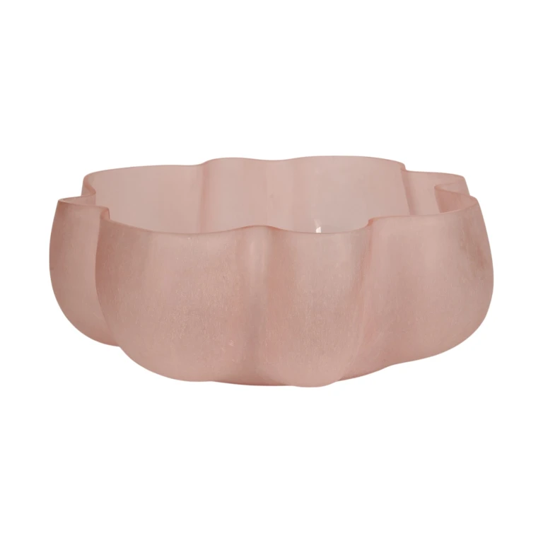 Dekorativ skål Lotus - lyserød - glas - 40 cm - 1 stk