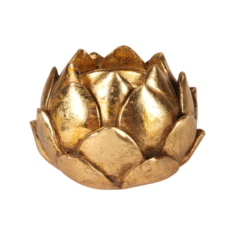 Kandelaber Blomst - 7,1 cm - guld - kunstharpiks