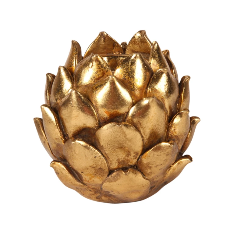 Kandelaber Blomst - 11 cm - guld - kunstharpiks