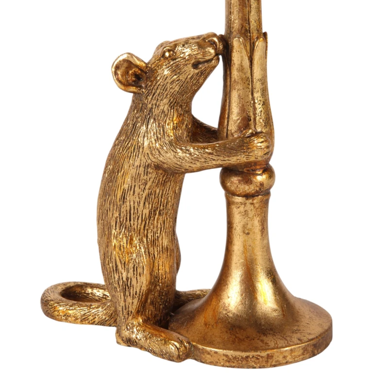 Kandelaber Mus - 22,5 cm - guld - kunstharpiks