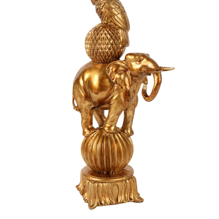 Elefantlysestage - 27 cm - guld - kunstharpiks