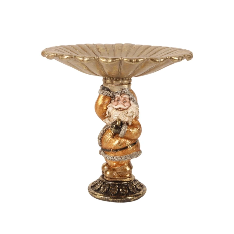 Julemand Skål - guld - kunstharpiks - 24 cm - 1 stk
