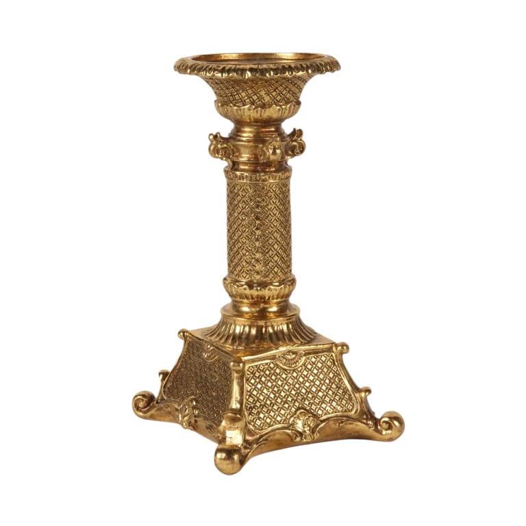 Kandelaber - 22,5 cm - guld - kunstharpiks