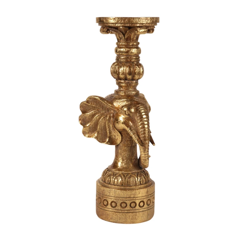 Elefantlysestage - 38,5 cm - guld - kunstharpiks