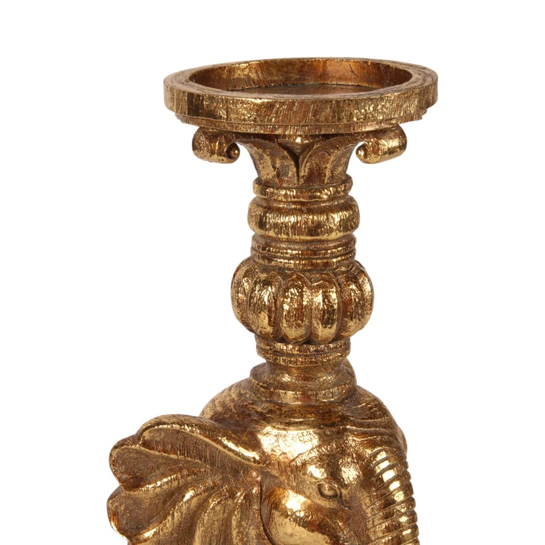 Elefantlysestage - 38,5 cm - guld - kunstharpiks