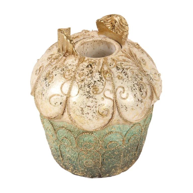 Kandelaber Cake - 9 cm - blå/guld - kunstharpiks