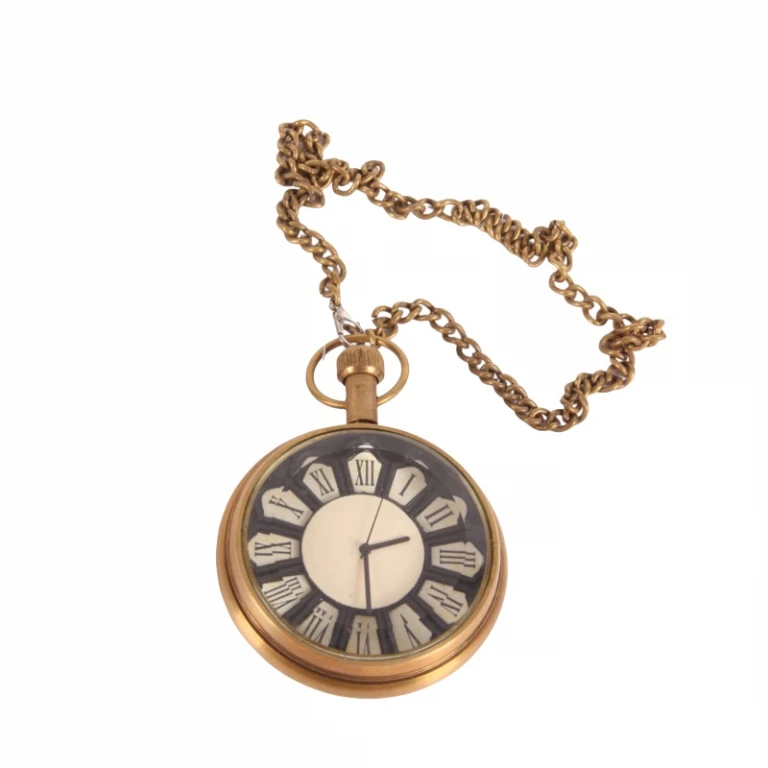 Dutch Style Pocket Watch Ghandi - 5 cm - gold - brass