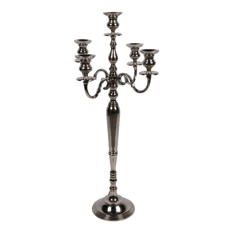 Kandelaber - 5 arme - 104 cm - sølv - aluminium