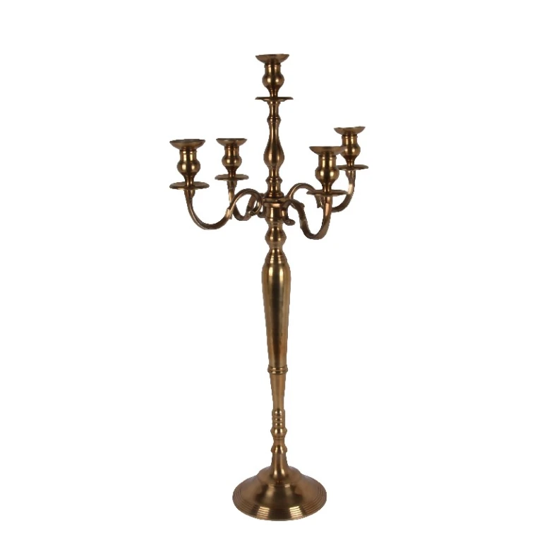 Kandelaber 5-armet - 104 cm - guld - aluminium